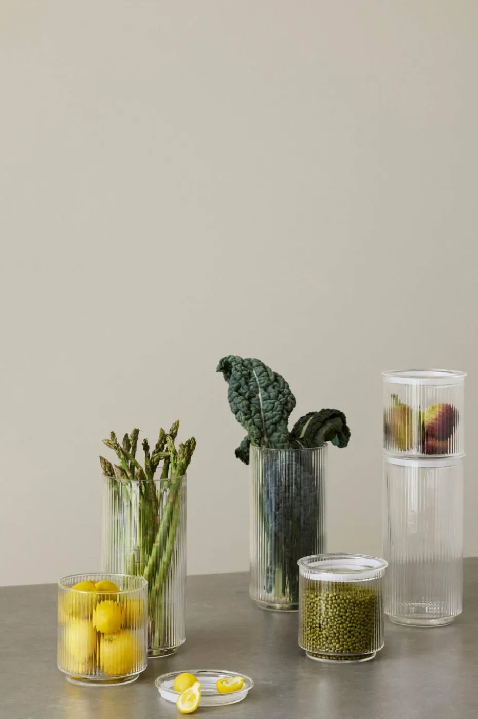 Stelton Pilastro oppbevaringsglass 0,6 l.