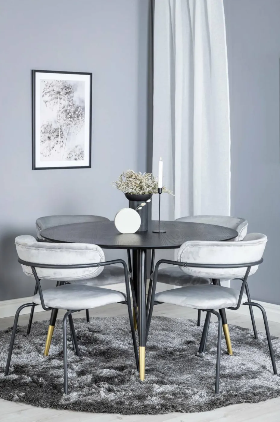 Venture Home Spisegruppe Dipp med 4 stk stoler Arrow
