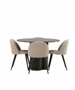 Venture Home Spisegruppe Olivia med 4 stk stoler Velvet