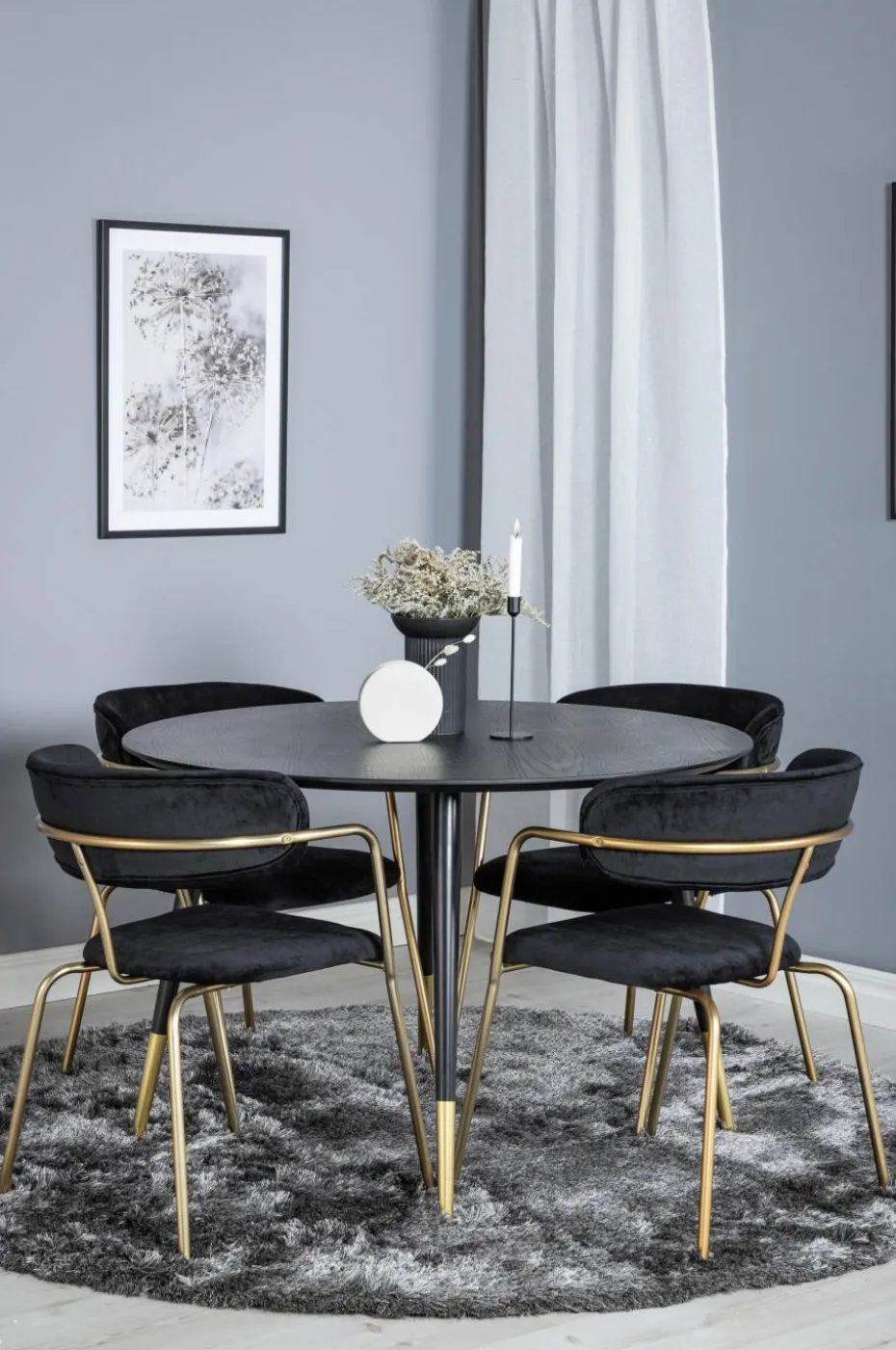 Venture Home Spisegruppe Dipp med 4 stk stoler Arrow