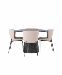 Venture Home Spisegruppe Lanzo med 4 stk stoler Modesto