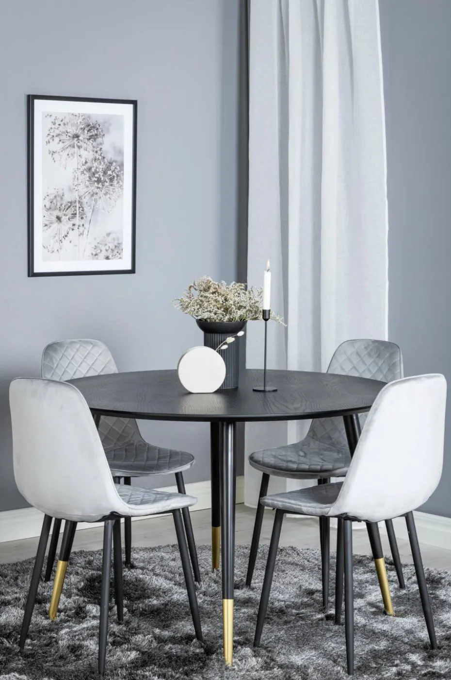 Venture Home Spisegruppe Dipp med 4 stk stoler Polar