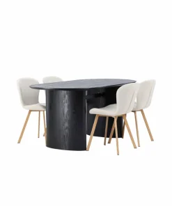 Venture Home Spisegruppe Isolde med 4 stk stoler Lilja