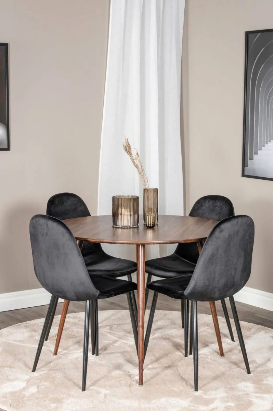 Venture Home Spisegruppe Plaza med 4 stk stoler Polar
