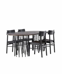 Venture Home Spisegruppe Stone Oval og stolene Montros