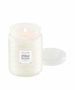 Voluspa Vanilla Sunday Large Glass Jar Candle 100H