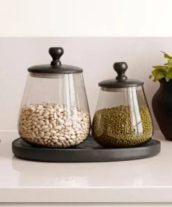 Zelected by Houze 2/sett Krukke Zulu petit/grand svart