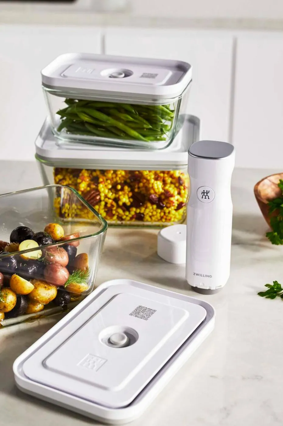 ZWILLING Vakuumbeholder Sett Fresh & Save 3 stk S, M og L Glass